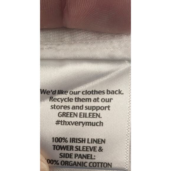 Eileen Fischer Blazer Organic Cotton Notched Collar Poplin Coat White Medium - Picture 5 of 7